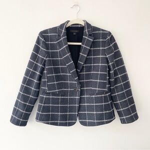 Ann Taylor Blue & White Tweed Blazer